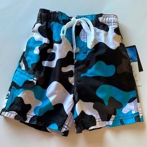 3/$25 Kanu Swim Shorts Blue/Black Aqua Camo Size 3T